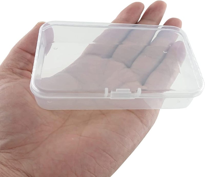 MFDSJ 24 Pcs Mini Plastic Storage Containers Box with Lid, 4.5x3.4 Inches Clear Rectangle Box for Collecting Small Items, Beads, Game Pieces, Business Cards, Crafts Accessories - Image 3
